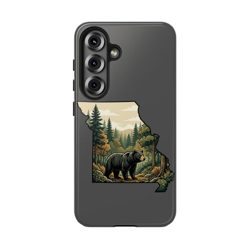 Bear Wilderness Missouri Phone Case — Tough Protective Phone Case with Forest State Silhouette
